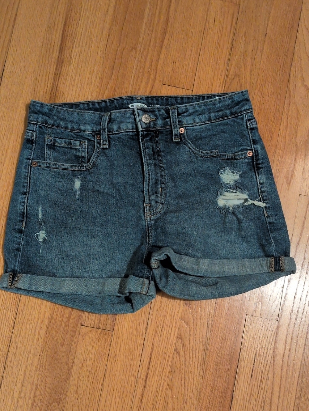 Old Navy Distressed Roll-Cuff Jean Shorts